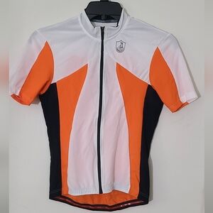 Campagnolo Women's Orange and Black Cycling Jersey Medium